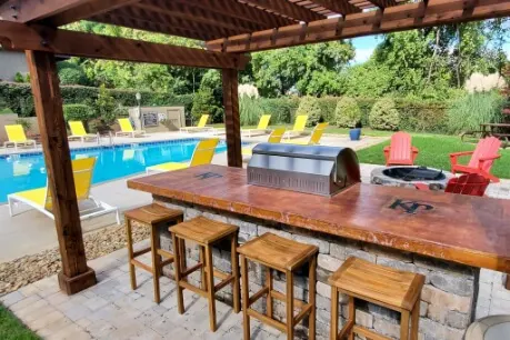 Swimming pool and barbecue area